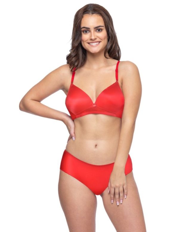 Buy Curwish Women's Premium Super Soft Push Up Bra Set - Super Soft,  Stretchy & Breathable - 100% Try on Guarantee- Made in India :SLW-01RB-LL  Red at